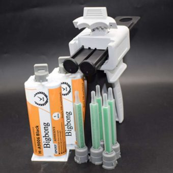 Epoxy Resin Black AB Glue 2-Part Epoxy Adhesive Epoxies Mixing Nozzles Static Mixer Dispensing Gun