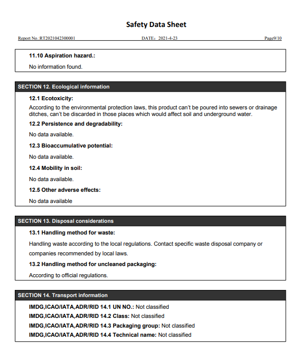 EPOXY GLUE/EPOXY RESIN MSDS THIRDPARTY TEST REPORT Bigbong Glue Mall