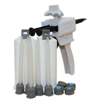 Dental Dispenser Gun 50ml Dispensing Gun Kit Dispenser Guns 1:1 Adhesive Tube Mixing Nozzle