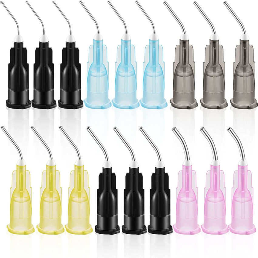 500 Pieces Bent Dispensing Tips Needles Dental Pre Bent Flow Dispensing
