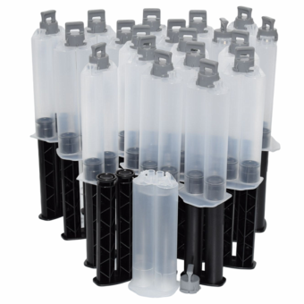 20pcs 1:1 Epoxy Resin AB Glue Tube Syringes Dispenser 24ml Empty Adhesives Cartridges Dual-Barrel Set with 20pcs Hand Plunger
