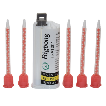 50ml White AB Glue 10:1 Adhesives with 5pc 10:1 Static Mixing Nozzles for Manual Caulking Gun 50ml 10:1 AB Glue Gun Dispenser
