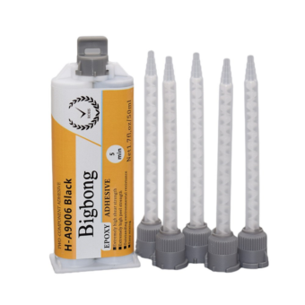 Black Epoxy Adhesives Glue 50ml 1:1 AB Glues Two-Component Resin Strong Adhesive with 5pc 1:1 Mixed Tube Static Mixing Nozzles