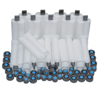 20pcs 50ml AB Glue Tube 1:2 Cartridge Empty Dual-Barrel with Sealing Pistons Set for Adhesives Dispenser 50ml 1:2 AB Glue Gun