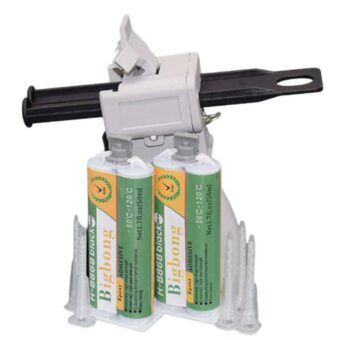 2pcs 50ml AB Glue High Temperature 1:1 Black Epoxy Adhesive Glue with 50ml 1:1 AB Glue Caulking Gun and 5pc Static Mixing Nozzle