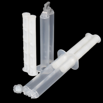 50pcs 14ml Epoxy Resin Syringes 1:1 AB Glues Tube Empty Dual-Barrel Adhesives Cartridges Set with Resealable Cap Hand Plunger