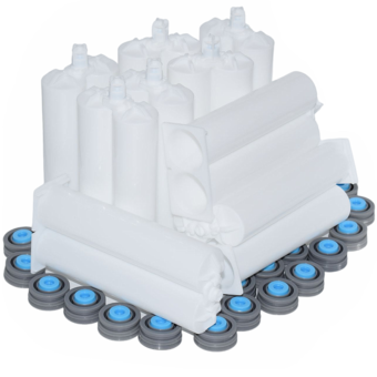 10pcs Empty 100ml AB Glue Tube 1:1 Adhesive Cartridges Set with Sealing Pistons for Caulking Gun Dispenser 100ml 1:1 AB Glue Gun
