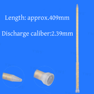 100pcs Static Mixer Mixing Nozzle Flared Mouth Round Mouth Yellow Core Length409mm