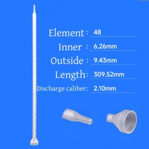 100pcs Static Mixer Mixing Nozzle Flared Mouth Round Mout for  200ml  400ml 600ml Cartridge